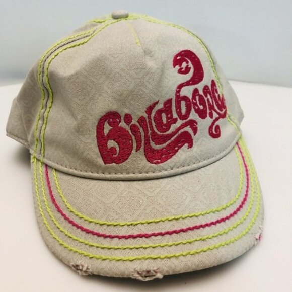 Billabong Trucker Hat Plastic Band Logo Cotton Distressed Baseball Cap Vintage - Picture 1 of 12